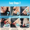 NOVO OVO 120 pcs Long Toe Nail Tips Press on, Curved Full Cover Longtoes Claw, Clear Double Matte Pre-filed Nail Extension for Pedicure Acrylic, Tapered Square Soft Gel Toenails x 12 Sizes