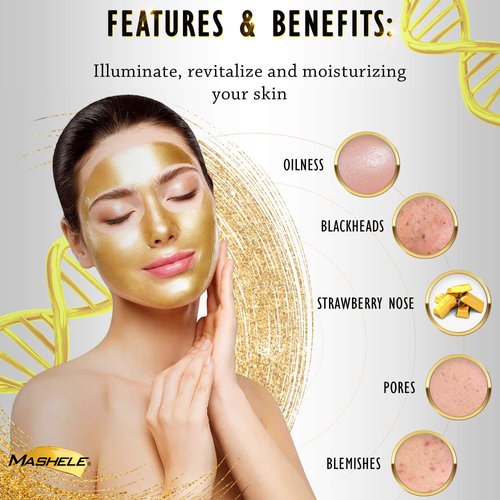MASHELE 24K Gold Firming Peel Off Face Mask- Anti Aging, Lifting (1PC)