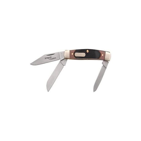 Old Timer 34OT Middleman 5.7in S.S. Traditional Folding Knife with 2.4in Clip Point Blade and Sawcut Handle for Outdoor, Hunting, Camping and EDC