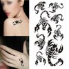 Yesallwas Black Bracelets Scorpion Totem Tattoo Stickers Temporary Tattoos Fake Tattoos 4 Sheets