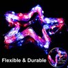 Memorial Day 4th of July Patriotic Decorations Solar String Lights Outdoor Waterproof-Red White and Blue Lights,2Pack Each 100LED 33ft,IP67 Waterproof 8 Modes Fairy Lights for Garden,Patio Yard