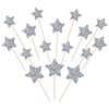 30 PCS Silver Little Star Cupcake Toppers Glitter Twinkle Star Cupcake Picks Bridal Shower Cake Decorations for Wedding Engagement Baby Shower Kids Birthday Party Supplies Mixed Size