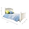 Dollhouse Furniture Queen Bed Set, Mini Bedroom Accessories for 6 inch Dolls, Blue Bedding, White Wooden Frame, 1/12 Scale