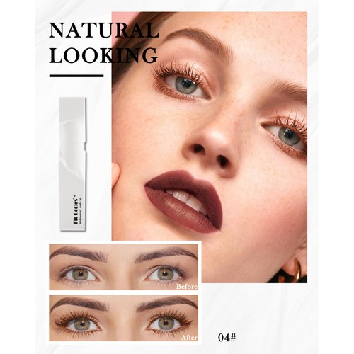 Brown Mascara Volume and Length Waterproof-2PCS Voluminous Colored Mascara Liquid Lash Extensions,Lengthening Curling Smudgeproof Thick Fiber Tubing Colorful Mascara for Women Girls Party Stage Use-04