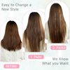 Clip-in Hair Extensions for Women, Chocolate Brown to Caramel Blonde Straight Long, Clip Real Human Hair 100g 7pcs with 16 Clips #4/27/4, 16 Inch
