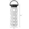Lifefactory 22-Ounce Glass Water Bottle with Classic Cap and Protective Silicone Sleeve, Stone Gray