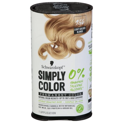 Schwarzkopf Simply Color Hair Color 9.56 Light Golden Blonde, 1 Application - Permanent Hair Dye for Healthy Looking Hair without Ammonia or Silicone, Dermatologist Tested, No PPD & PTD