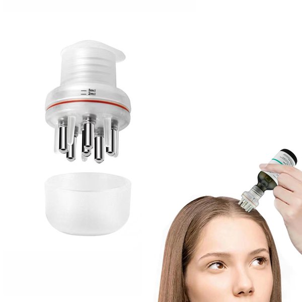 COMF-PRO Dual Application Scalp Hair Oil Comb - Hair Care Scalp Scrubber with Massage Balls Hair Oil Applicator Scalp Treatment Root Comb Applicator Bottle for Essential Oil(Matte Whita)