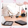 2 Pcs Makeup Plastic Magnetic Palette Magnetic Eyeshadow Palette Empty Cream Blush Palette with Mirror and 30 Round Adhesive Metal Stickers for Eyeshadow Lipstick Blush Powder Foundation, Black