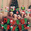 Drink Up Banner Red Green Glitter Christmas Banner Green Monster Party Decorations for Green Monster Christmas Party Supplies The Whollive Christmas Decor