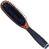 Kent KB Headhog Travel Detangling Hair Brush, Tortoise Shell, Black Rubber Cushion Detangler Brush and Scalp Brush, Firm Rounded Plastic Bristles for Women Men and Kids Everyday Care, Made in England