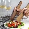 2 Pcs Walnut Wood Spatula, 9.8-inch Long | Multipurpose Cooking Tool for Flipping, Stirring, Salad Mixing, and Serving | Sharp Flat Edge, Ergonomic, Eco-Friendly, Durable