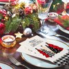 100 Pcs Christmas Napkins Bulk Holiday Disposable Paper Guest Hand Towel Christmas Tree Cocktail Napkins Merry Christmas Hand Napkins for Home Kitchen Winter Xmas Party (17.3 x 12.9 Inch Unfolded)