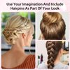 GEEHUA Mini Bobby Pins, 150 Count 1.38 Inch Curved Small Hair Pins Kit, Waved Hairpin with Storage Box for Kids Girls and Women Wedding Hairstyles All Styling Hair Clips Accessories (Brown)