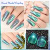 SUPWEE 9D Pearl Shell Magnetic Cat Eye Pearl Gel Thread Glitter Nail Polish, Shimmer Mermaid Soak Off Nail Art Varnish - Blue