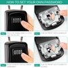 ORIA Key Lock Box, 4 Digit Combination Lock Box, Key Safe Box with Removable Chain for Indoor Outdoor Use, Black