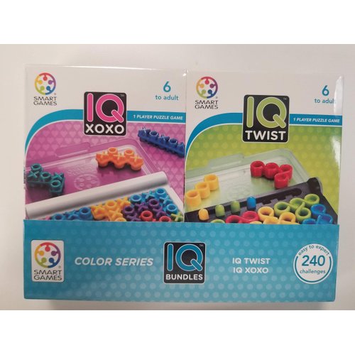 SmartGames IQ Bundles Color Series: IQ Twist & IQ XOXO 240 Challenges for Ages 6-Adult
