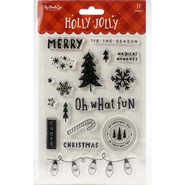 MY MINDS EYE, INC. HOLLY JOLLY STAMPS CLEAR, us:one size