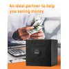 Kypeeka Piggy Bank for Adults, Stainless Steel Password Reusable Safe Bank, Metal Money Saving Box with Combination Lock for Cash Saving (Black, 5.9 inch)