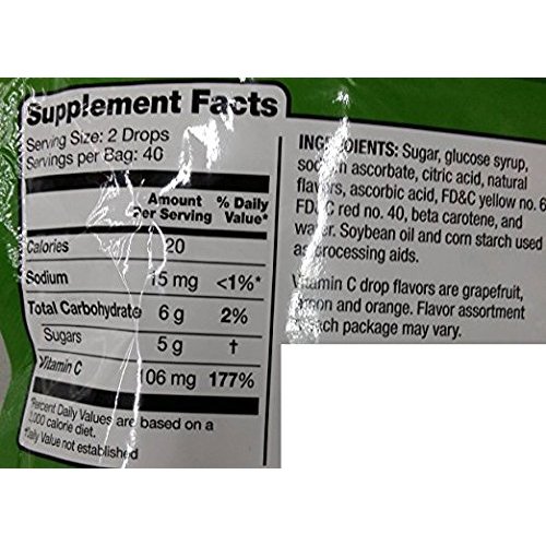 Equate Vitamin C Supplement Drops 80ct, Compare to Halls Defense