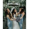 HHENGDAS Satin Bridesmaid Scrunchies Set of 8 Bachelorette Heart Sunglasses Hair Ties Bridal Shower Gift for Wedding Bachelorette Party Favors Bridesmaid Proposal Gifts (Off-white/White&Sage Green)