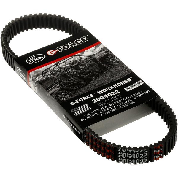 Gates 20G4022 G-Force WorkHorse 1-3/16 Inch x 41-3/8 Inch Continuously Variable Transmission (CVT) Belt