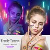 Temporary Tattoos 170 Neon UV Blacklight Reactive Glow in The Dark Tattoos, Adult Kids Body Face Arm Fake Tattoos, Blacklight Neon Party Decorations, Glow in The Dark Party Supplies, Rave Accessories