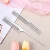 Tyqour 2Pcs Metal Comb Rat Tail Comb Stainless Steel Hair Combs Teasing Pintail Comb Flat Ironing Comb for Hair Women Hair Styling Cutting Comb for Women Men Barber Supplies