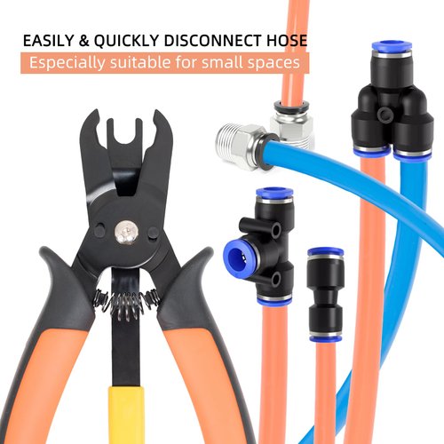 PLATATO Push-to-Connect Fittings Disconnect Tong Tool for Removing Push-fit Pneumatic Fittings 1/4”, 5/16” (6mm, 8mm) Quick Connect Air Hose Fittings Removal Tool