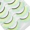 DAODER Lashes Fluffy False Eyelashes Luxury Volume Wispy Cat Eye Faux Mink Eyelashes Neon Green Colored Lashes 18mm Long Soft Cosplay Lashes 5 Pairs (Neon Green)