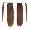Remy Ponytail Extensions Hair Clip in 20 inches 80g Medium Brown Color Straight Drawstring Warp Around Human Ponytail Hair Piece for Women (20"-80g, Medium Brown #4)