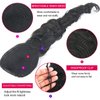 KRSI Long Wavy Drawstring Ponytail Extension, 28inch, 1B#, for Women, Black Hair Clip-in, Synthetic Hair, Hair Extension