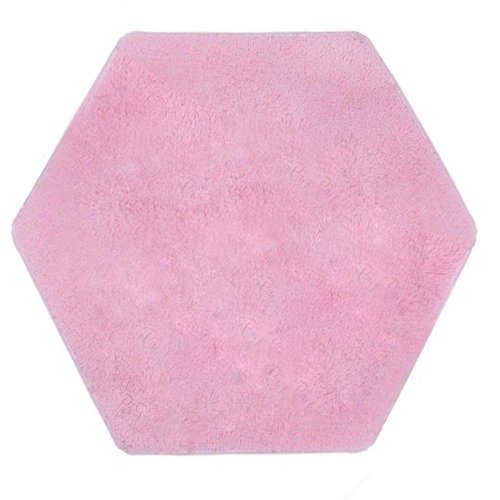 WERSHOW Hexagon Coral Rug - Ultra Soft Carpet for Princess Castle Playhouse Bedroom Length 55" Girls Anti-Slip Bottom Play Mat Indoor and Outdoor Fun(Pink)