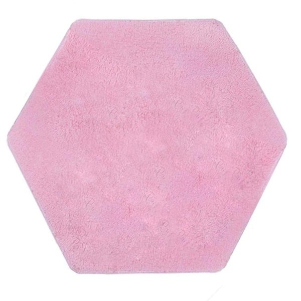 WERSHOW Hexagon Coral Rug - Ultra Soft Carpet for Princess Castle Playhouse Bedroom Length 55" Girls Anti-Slip Bottom Play Mat Indoor and Outdoor Fun(Pink)
