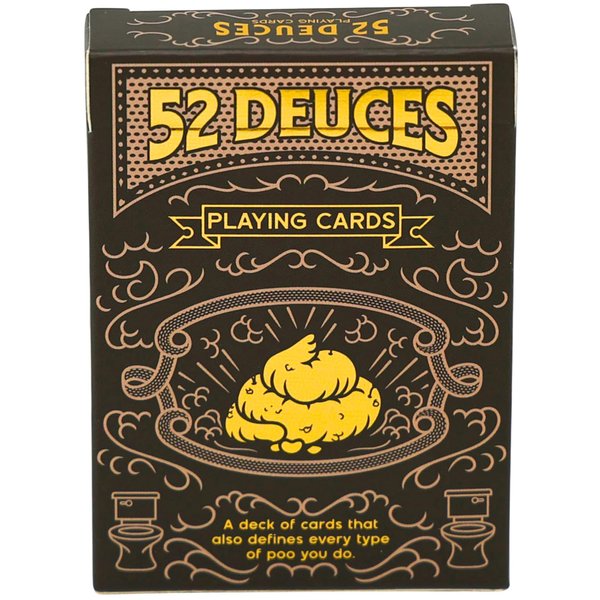 Good Egg Greetings 52 Deuces Funny Playing Cards - Poop Themed Deck of Cards - Funny Playing Cards for Adults - White Elephant Gag Gift Poker Cards