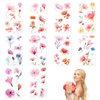 Molain 20 Sheets X-Ray Flowers Temporary Tattoos for Women, Watercolor Rose Lily Floral Tattoos Arm Fake Flower Tattoo Stickers Body Art Waterproof Tattoo Stickers