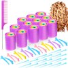 141 Pieces Magnetic Hair Rollers Set, Include 60 Pieces Mixed Sizes Plastic Hair Rollers with 60 Pins, 20 Duck Teeth Hair Clips and Rat Tail Comb, Hairdressing Curlers Tools for Women Girls