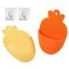 LOYATRO Toothbrush Holder Wall Mounted Shower Wall Razor Holder, Self-Adhesive Bathroom Soap Bar Saver Organizer, Kitchen Sink Sponge Holder(Carrot-Orange+Yellow)