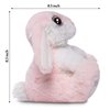 Nleio 2 Peices Bunny Stuffed Animals, 8.5 Inches Plush Bunny with Floppy Ears, Super Soft Rabbit Plush Toy, Cute Stuffed AnimalGift for Age 1 to 14 Years Old Baby Girls Boys Companion (Pink + Gray)