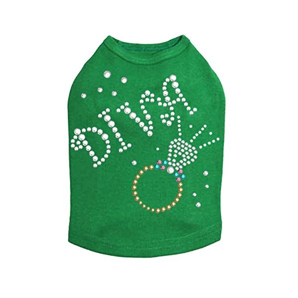Diva with Ring Dog Shirt 3XL KELLY GREEN