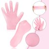 Sibba 2 Pairs Silicone Moisturizing Gloves and Socks, Spa Gel Hydrating Gloves for Overnight Bedtime Heal Eczema Sleeping Lotion Hand Treatment Gloves Socks Repair Rough Cracked Dry Chapped Skin