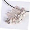 Didiseaon Bridesmaid Hair Accessories Rhinestone Barrettes Bridal Headpiece Bridal Hair Comb Pearl Hair Accessories Bride Hair Comb Women Hair Comb Tiara Women's Hair Dryer Wedding