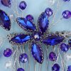 Denifery Crystal Wedding Hair Comb Bridal Flower Rhinestone Hair Side Comb Handmade Blue Crystal Hair Pieces Wedding Hair Accessories for Women Girls