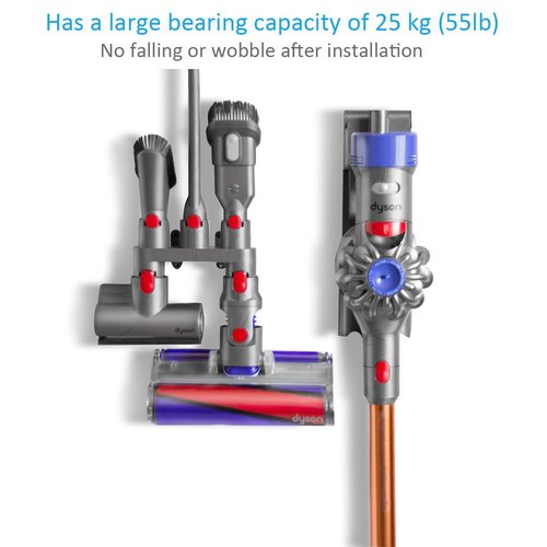 Charlux Accessory Holder Compatible with Dyson V7 V8 V10 V11 V15 Gen5 Vacuum Cleaner Attachment Holder Docking Station Wall Mount, Grey, 1 Pack