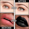 2Pcs Matte Lipstick and Lipliner Set,Velvet Liquid Lipgloss Set Non-Stick Cup Black Lip Gloss Lip Liner,High Pigmented Black Lipstick Long Lasting Waterproof Lip Stain Set for Women Halloween Goth Mak