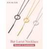 FOCALOOK Long Necklaces for Women Drop Vertical Bar Pendant Lariat Y Necklace 28inch/73cm