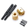 RCLIONS Brass Extended Wheel Hubs Hex +10mm with Steel Stub Axle for Axial SCX10-III AXI03007 Wrangler 1/10th RC Crawler Car