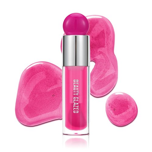 MYUANGO Moisturizing Lip Glow Oil, Hydrating Lip Care Lip Tint, Shiny Lip Glow Vegan Plumping Lip Gloss for Dry Lips (103, Travel Size)