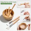 JPNK New Facial Mask Bowl Set, New DIY 6Pack DIY Clay Mask Mixing Kit (Brown)
