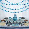 WATINC 4pcs Whale Felt Garland Under the Sea Party Decorations, Blue Fish Hanging Bunting Ornament, Summer Ocean Fishing Themed Party Banner Supplies, Baby Shower Birthday Decor for Wall Backdrop